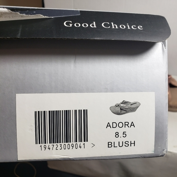 Good Choice Adora Blush Open Toe Backless Wedge Sandals Sz 8.5 - Picture 8 of 8